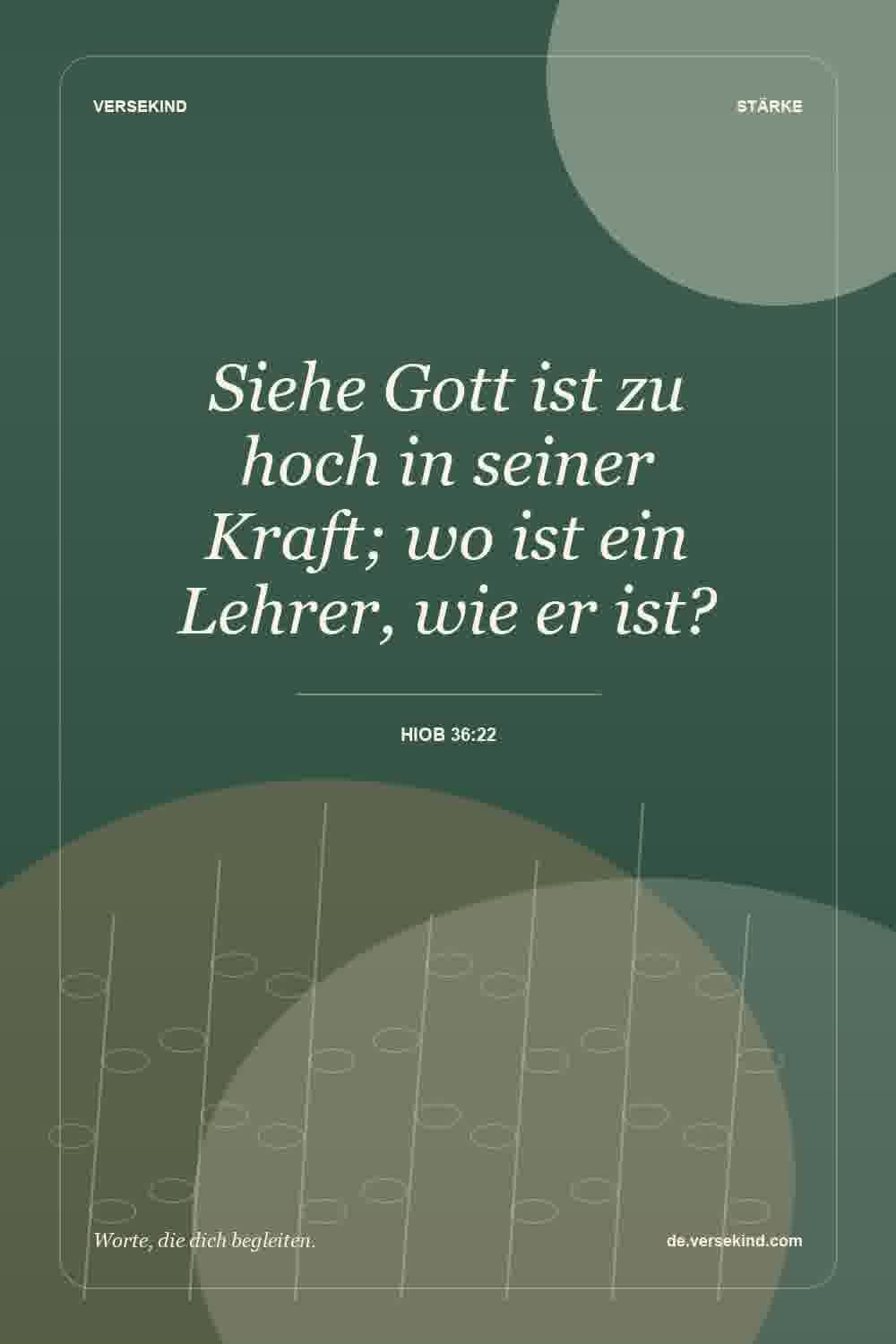 Siehe Gott ist zu hoch in seiner Kraft; wo ist ein Lehrer, wie er ist? — Hiob 36:22