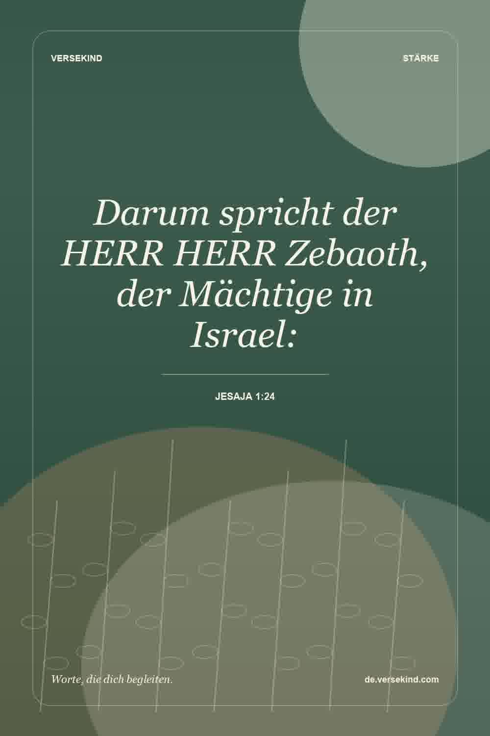Darum spricht der HERR HERR Zebaoth, der Mächtige in Israel: — Jesaja 1:24