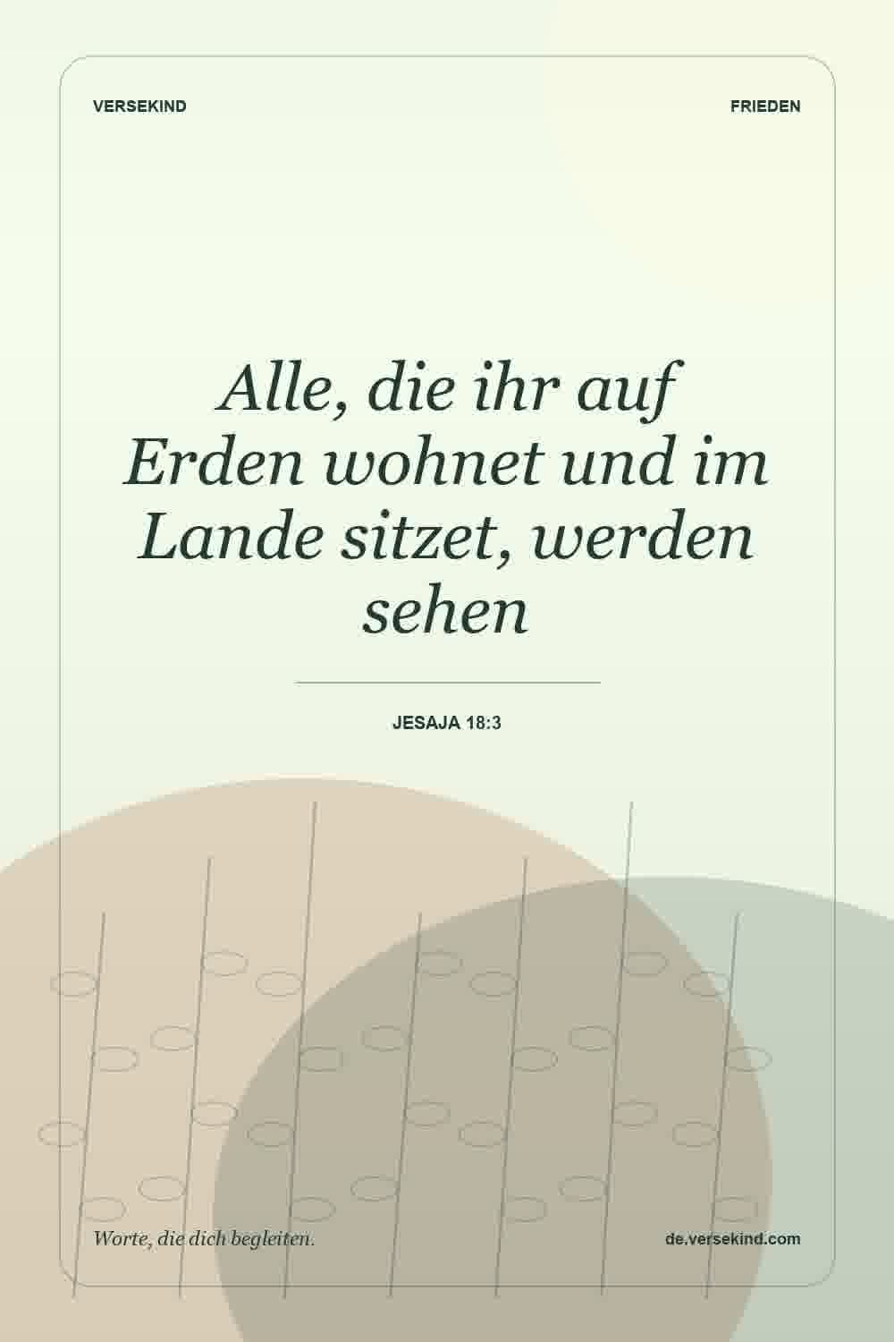 Alle, die ihr auf Erden wohnet und im Lande sitzet, werden sehen — Jesaja 18:3