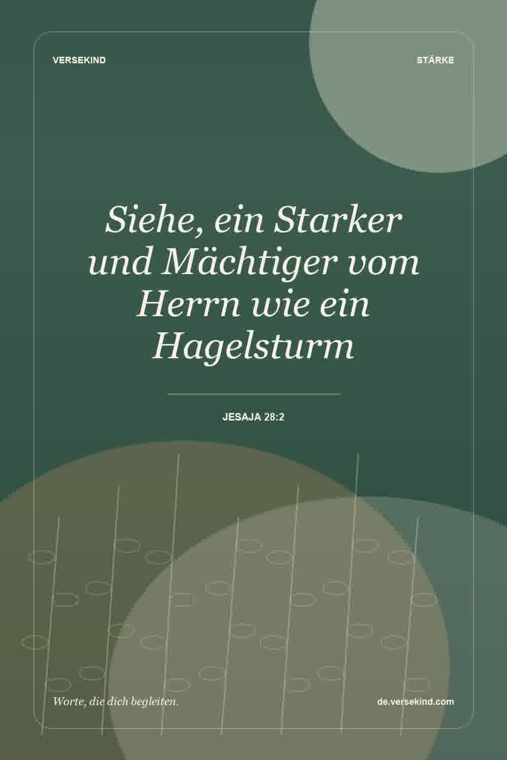 Siehe, ein Starker und Mächtiger vom Herrn wie ein Hagelsturm — Jesaja 28:2