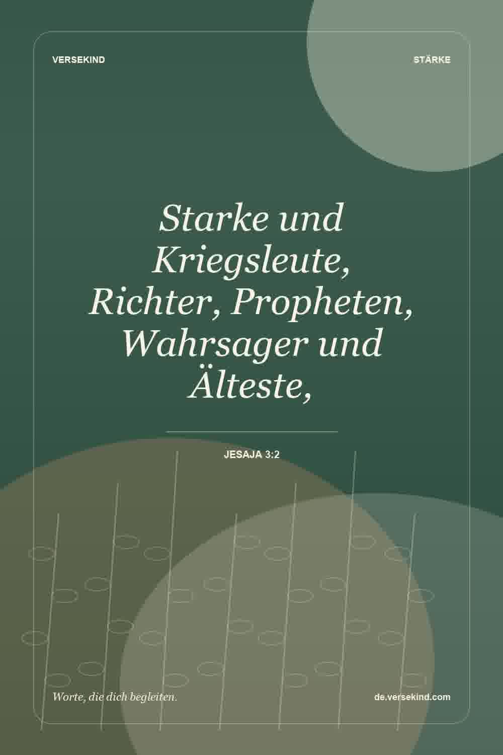 Starke und Kriegsleute, Richter, Propheten, Wahrsager und Älteste, — Jesaja 3:2