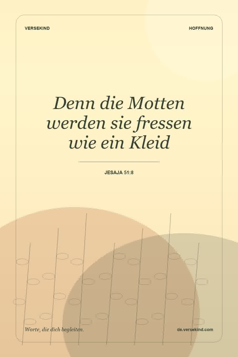 Denn die Motten werden sie fressen wie ein Kleid — Jesaja 51:8