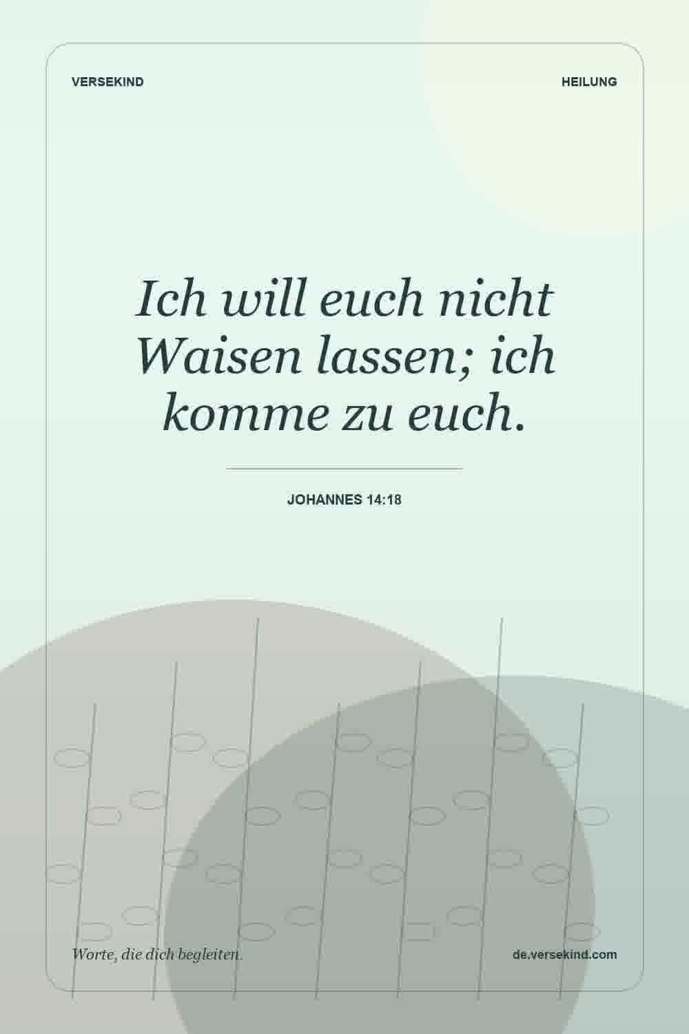 Ich will euch nicht Waisen lassen; ich komme zu euch. — Johannes 14:18