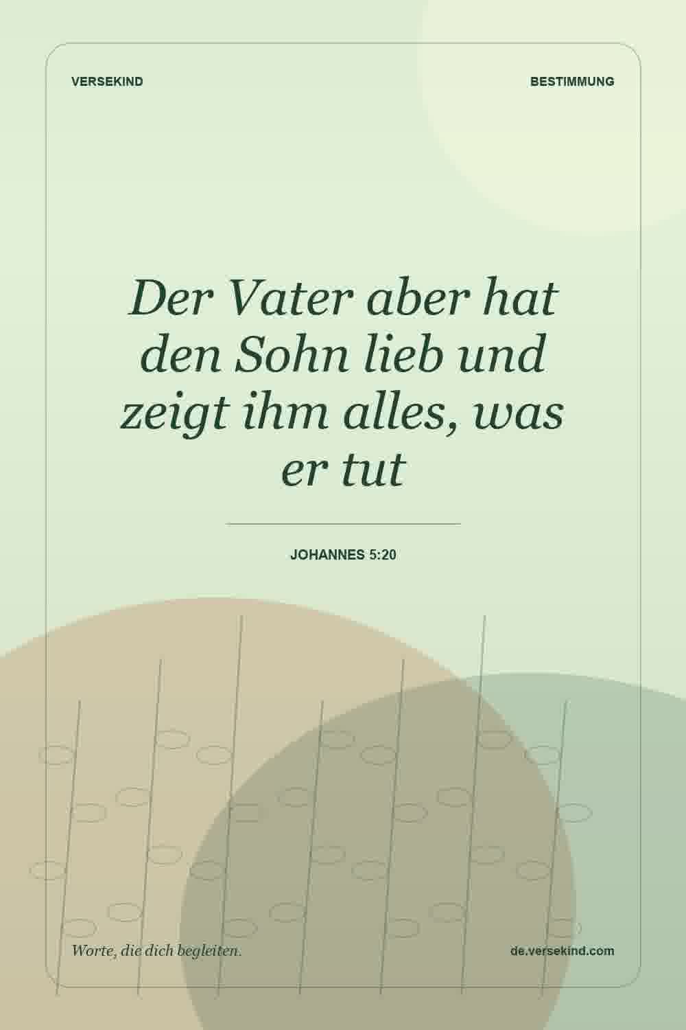 Der Vater aber hat den Sohn lieb und zeigt ihm alles, was er tut — Johannes 5:20