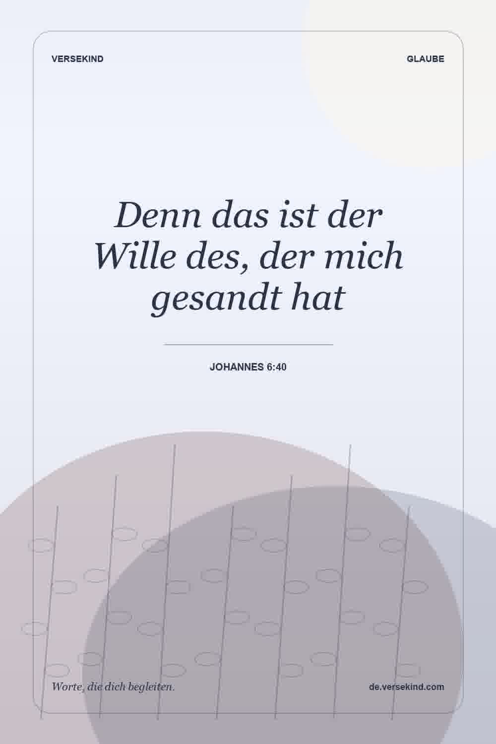Denn das ist der Wille des, der mich gesandt hat — Johannes 6:40