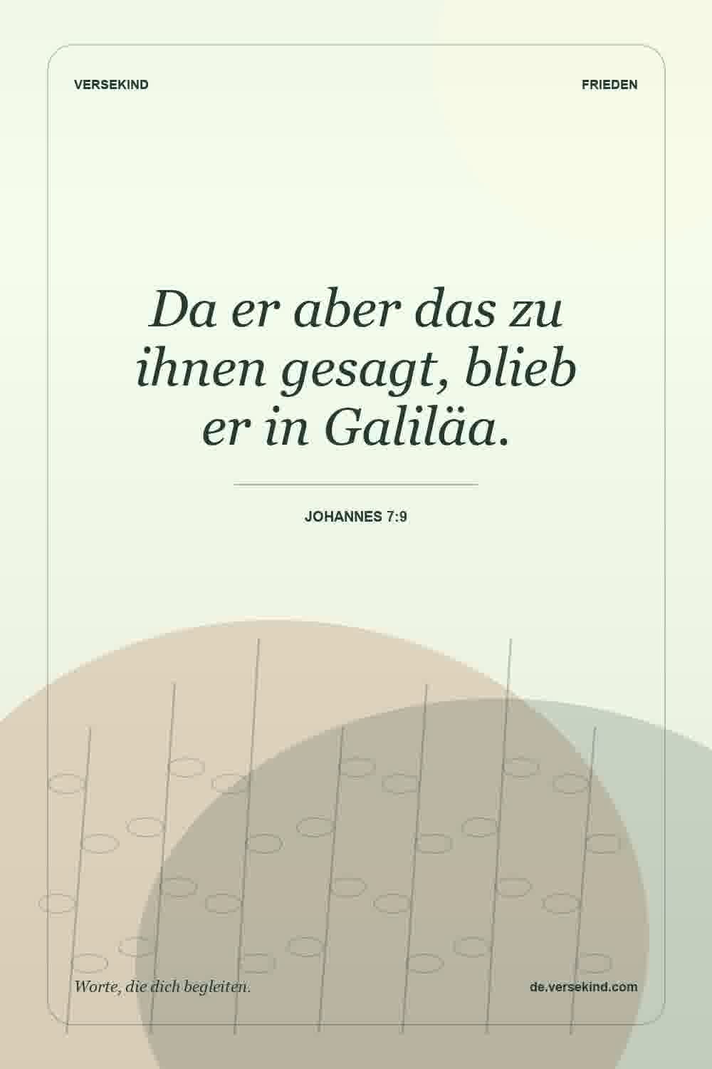 Da er aber das zu ihnen gesagt, blieb er in Galiläa. — Johannes 7:9