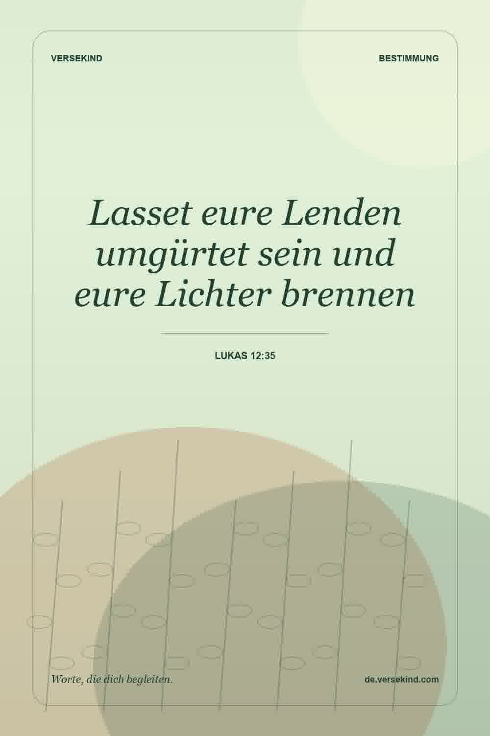 Lasset eure Lenden umgürtet sein und eure Lichter brennen — Lukas 12:35