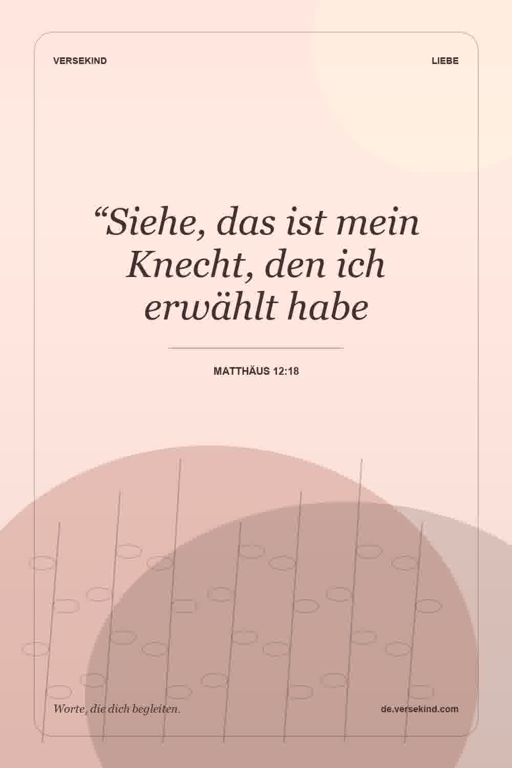 “Siehe, das ist mein Knecht, den ich erwählt habe — Matthäus 12:18