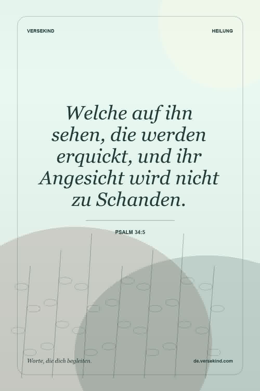 Welche auf ihn sehen, die werden erquickt, und ihr Angesicht wird nicht zu Schanden. — Psalm 34:5