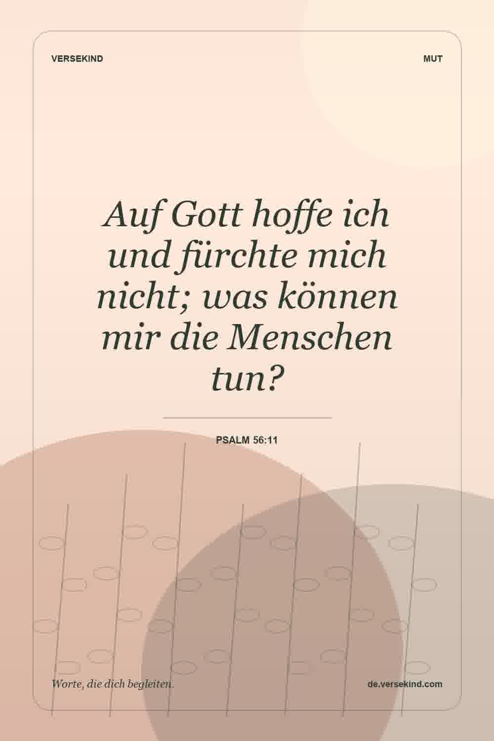 Auf Gott hoffe ich und fürchte mich nicht; was können mir die Menschen tun? — Psalm 56:11